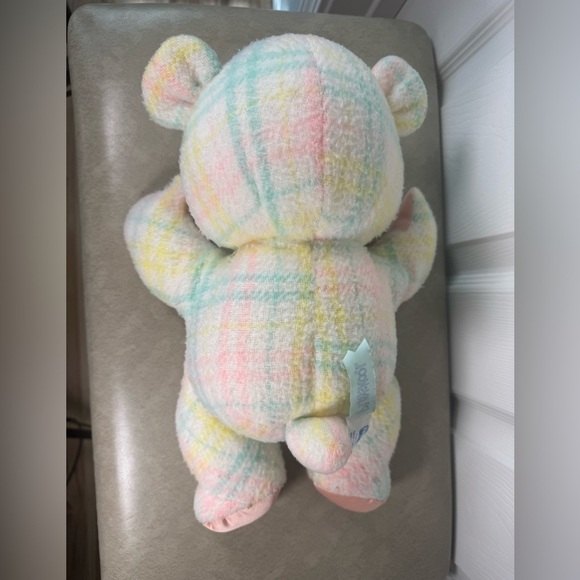 Vintage PlaySkool Baby Blankies Bear Pastels Plaid 1987 Plush Teddy Bear - Picture 10 of 10